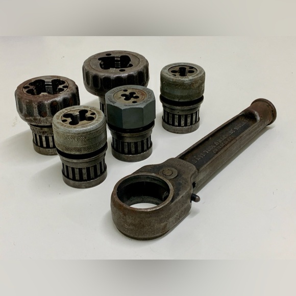 NYE Machine Works Chicago P650 No. 55 Triad 1/8-1 Vtg Pipe Threading Tool Set - Picture 2 of 13